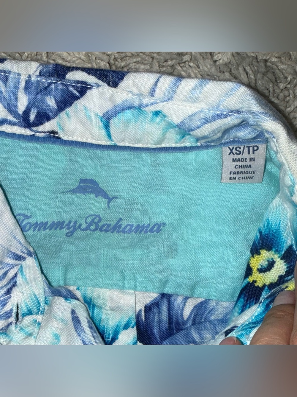 Tommy Bahama Blue Floral Long-Sleeve Shirt - Picture 4 of 4
